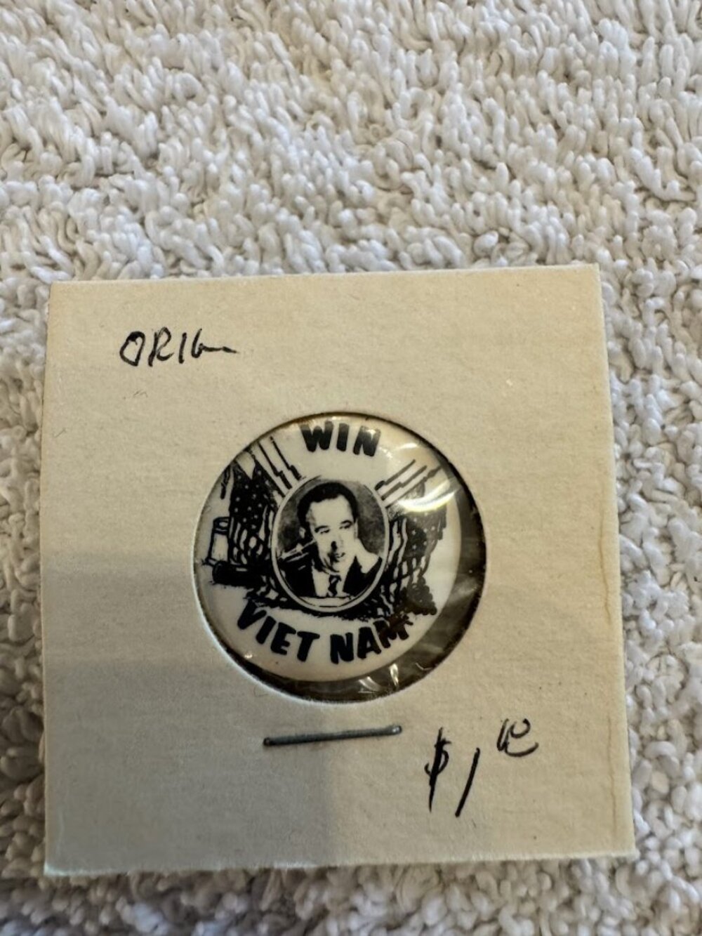 Vintage Henry Jackson Win Vietnam Political Pinback